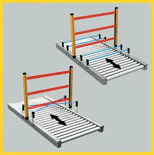 One-way openings with pallet exit